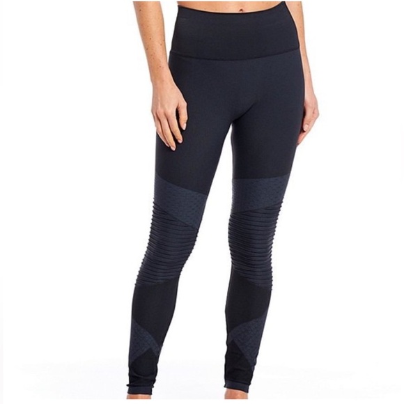 SPANX Look At Me Now Moto Seamless Leggings Full Length Size XL Black - Picture 1 of 5